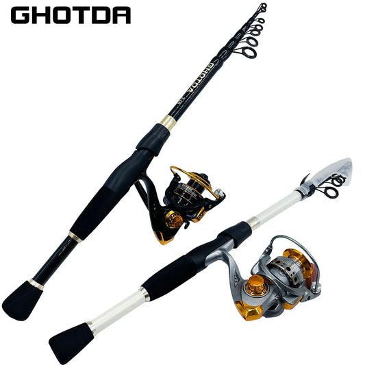 Lightweight Lure Fishing Rod Set and Spinning Reel Close with a Length of 45/47.6/48.5/51 cm
