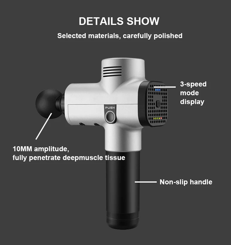 Percussion Massage Gun with 6 Heads Pistol