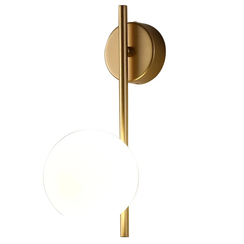 Gold LED Glass Ball Wall Lamp