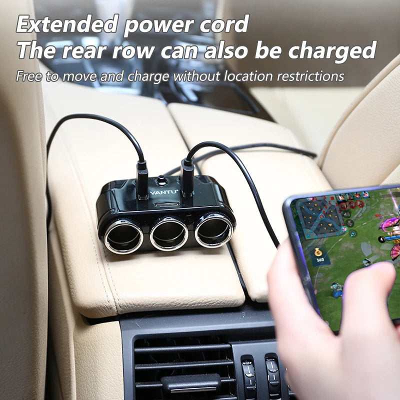 12V-24V Car Cigarette Lighter Socket, Splitter Plug and USB Charger Plug