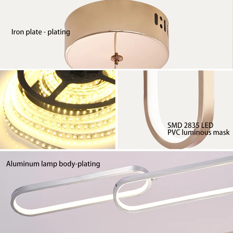 Gold Chrome Plating Modern Led Chandeliers