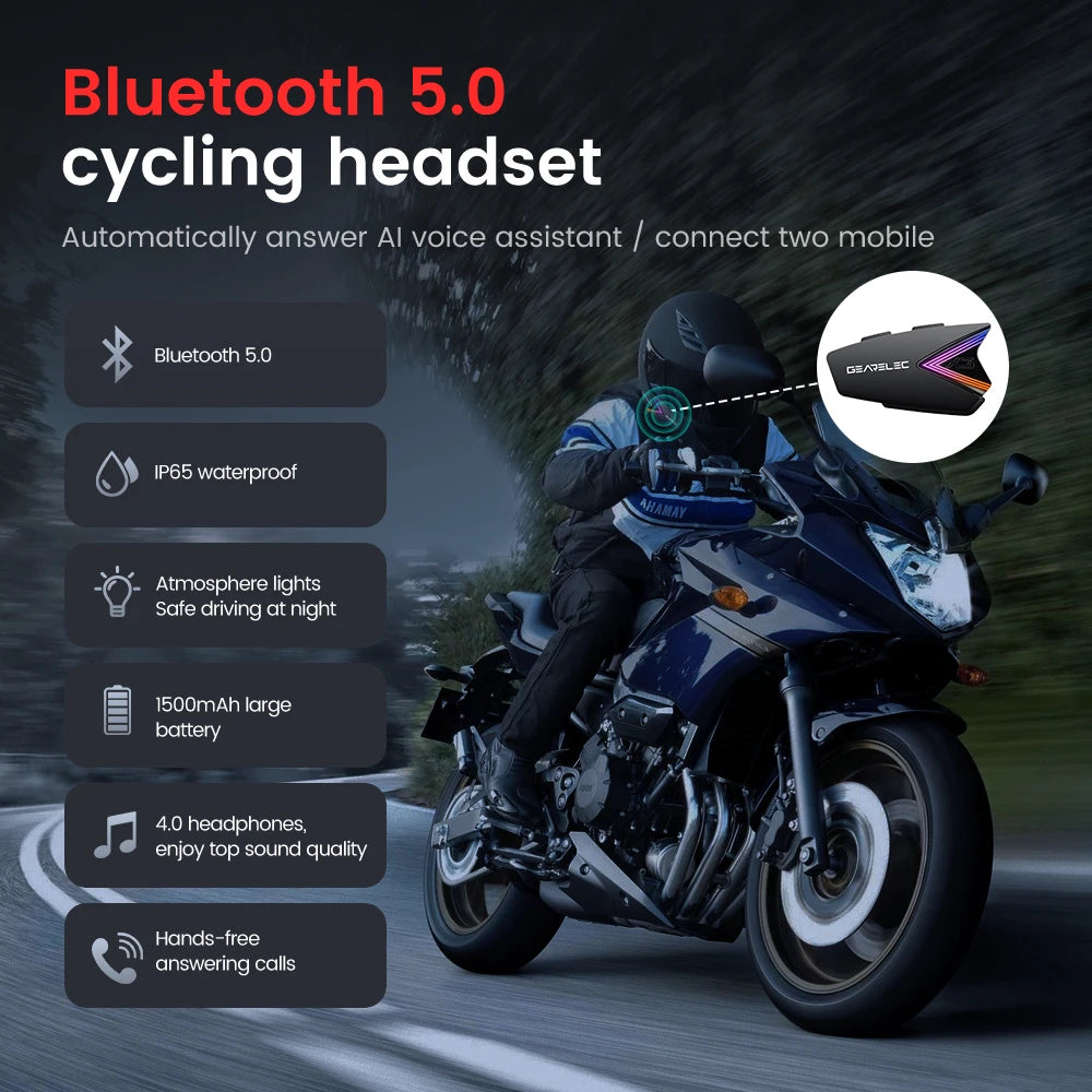 Wireless Bluetooth Motorcycle Helmet Headset