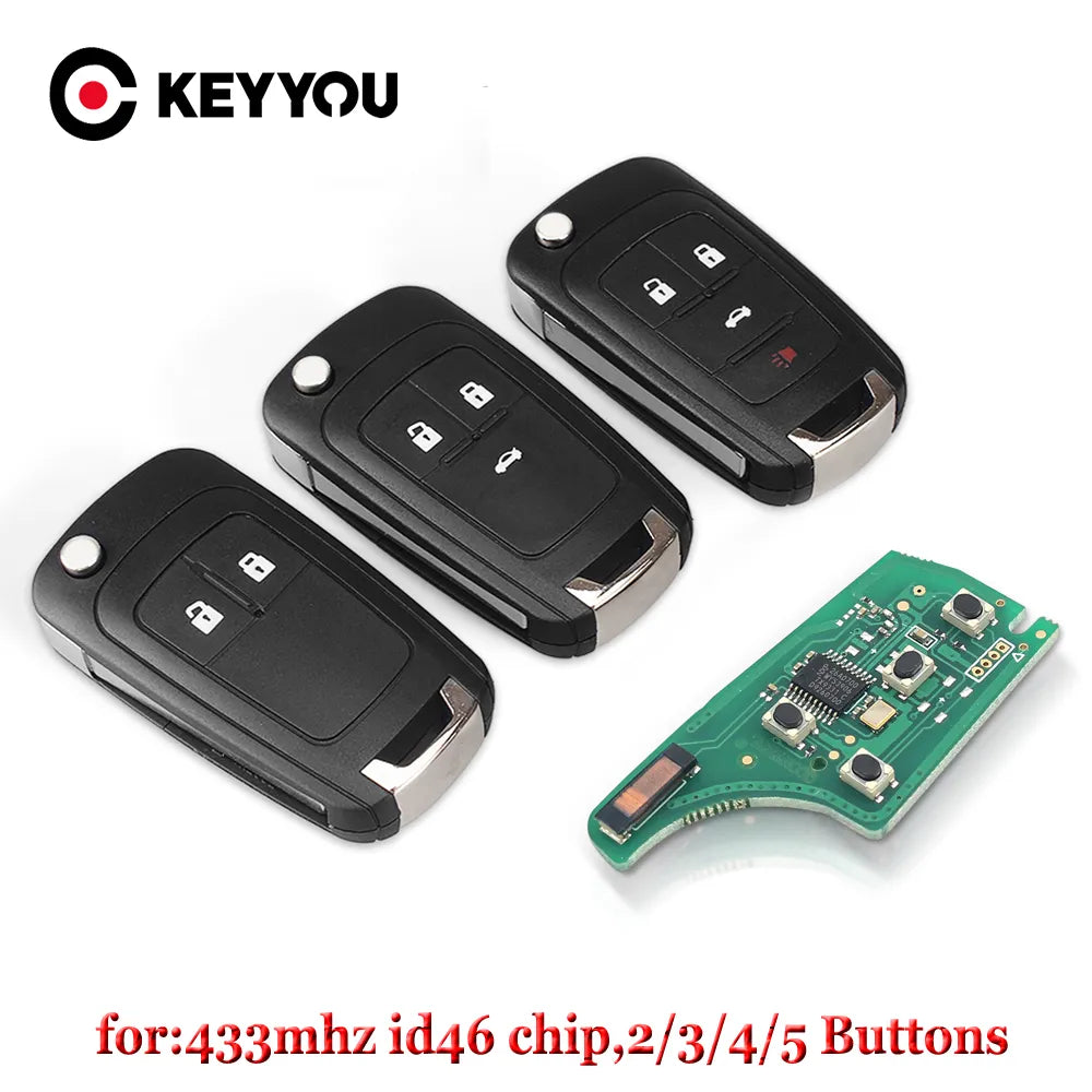 2/3/4 Buttons Flip Folding Remote Car For Chevrolet