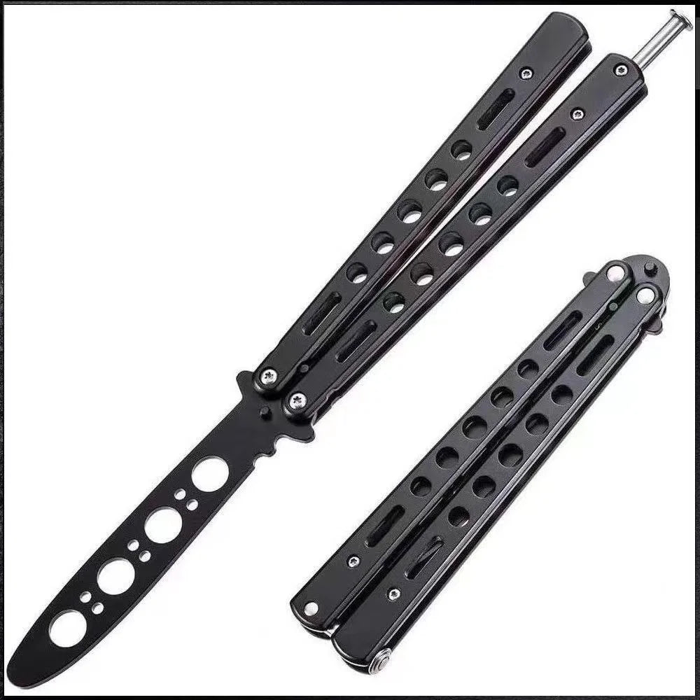 1PC Black Portable Folding Butterfly Knife Trainer