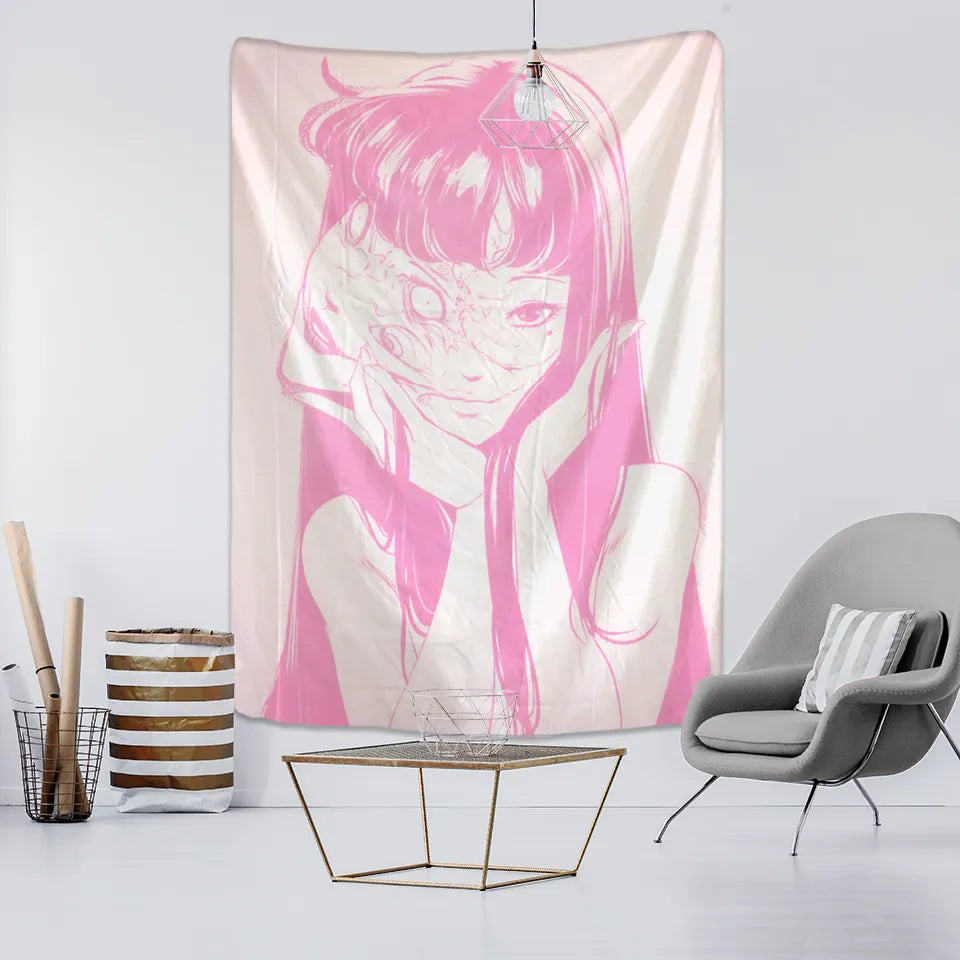 Japanese Horror Anime Wall Hanging Tapestry