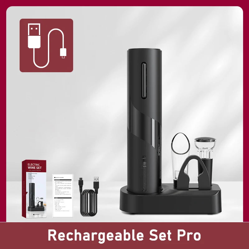 Rechargeable Electric Wine Opener Set With Base