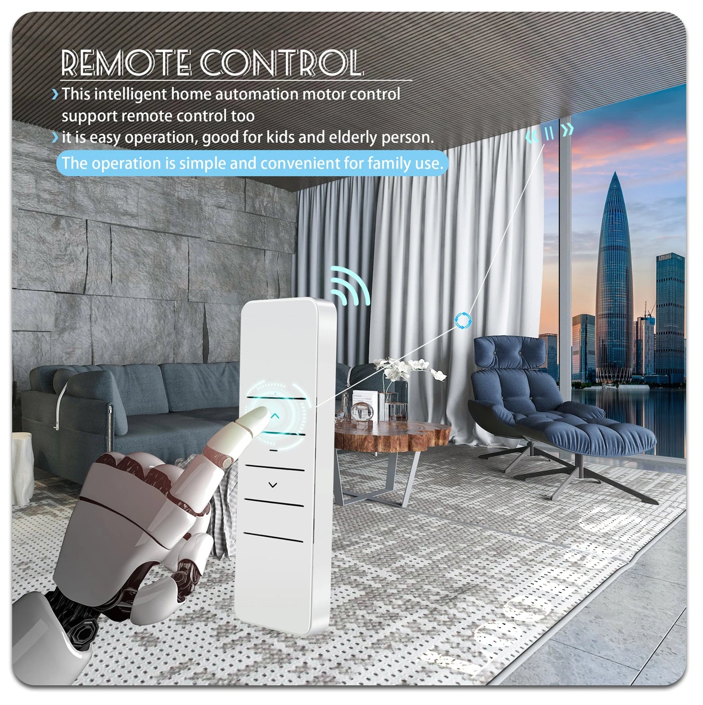 2.0Nm Smart Electric Automatic Curtain Motor Control System