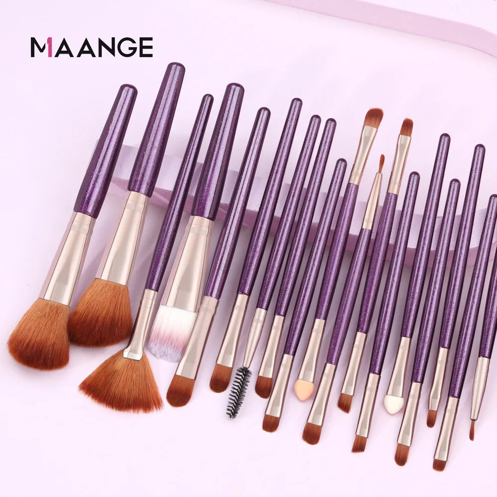 18-PCS Purple Makeup Brush Set