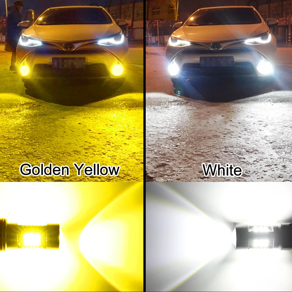 2Pcs 12V LED White Fog Light Bulb