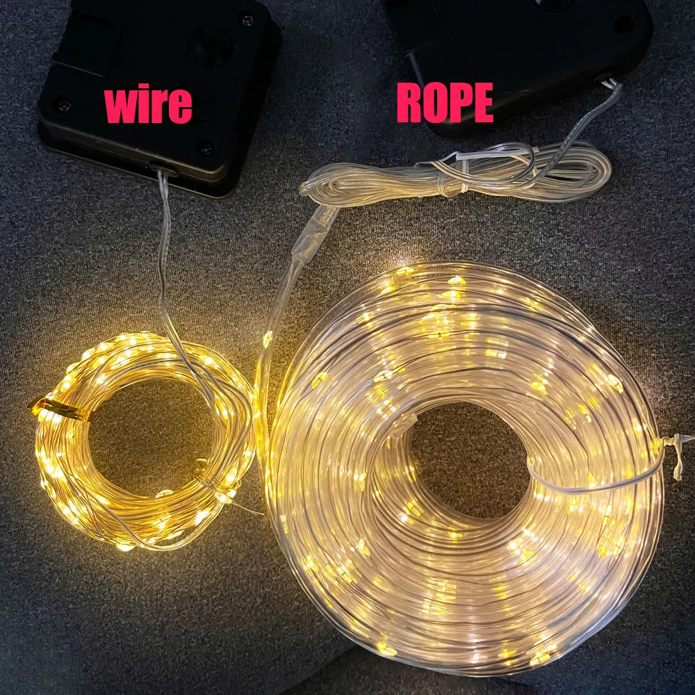 7-32M 1-2Pack Solar LED Rope String Light