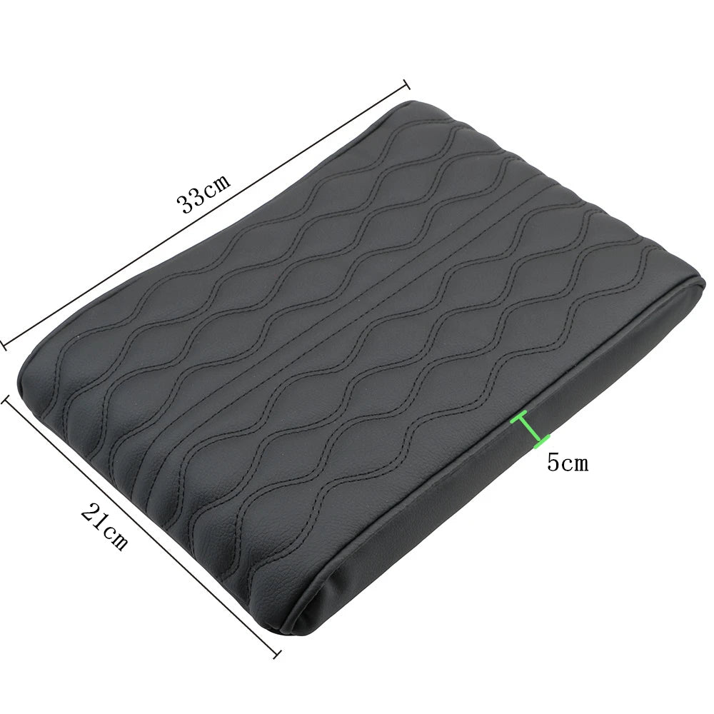 Wave Embroider PU Leather Car Armrest Cover Pad