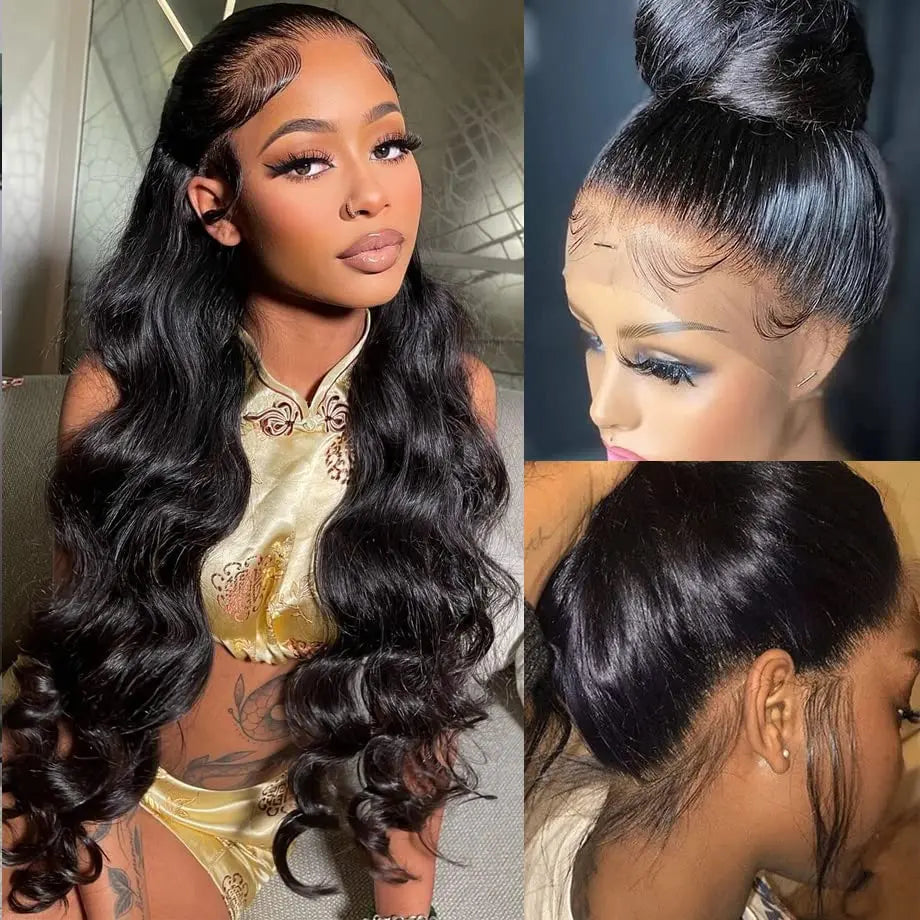 Body Wave 360 Lace Frontal Wigs for Women with Pre-Plucked Baby Hair