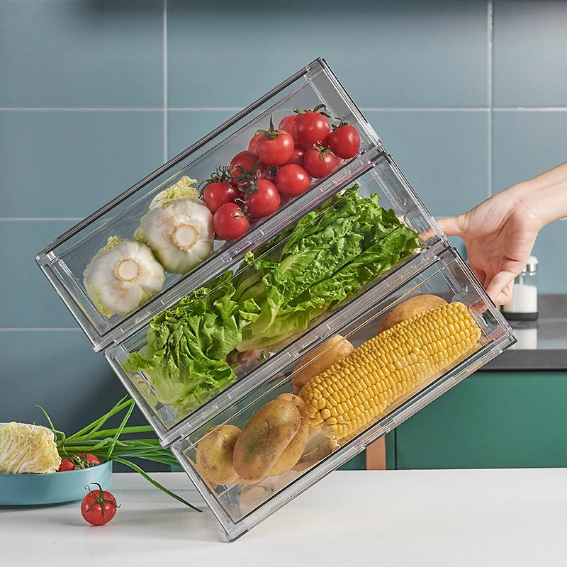 Refrigerator storage box drawer type kitchen fresh-keeping box food-grade egg box vegetable special arrangement storage box