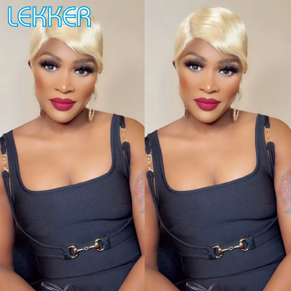 Short T-Part Lace Human Hair Wig for Women