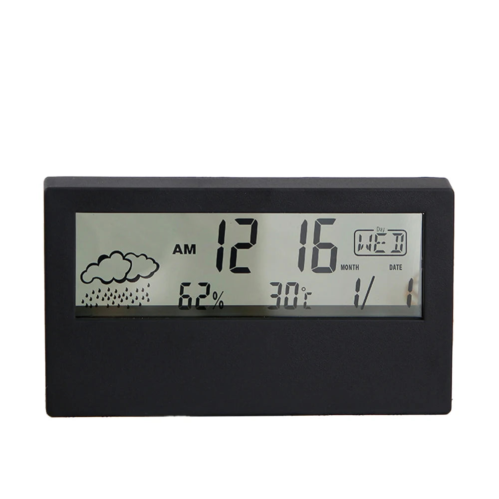 Multifunction Electronic Temperature Humidity Meter Weather Station for Home With Alarm Clock