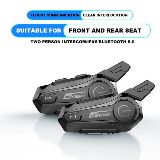 1/2Pcs Bluetooth Motorcycle Helmet Intercom Headset for 2 Rider intercomunicador Moto Wireless Interphone Noice Reduction
