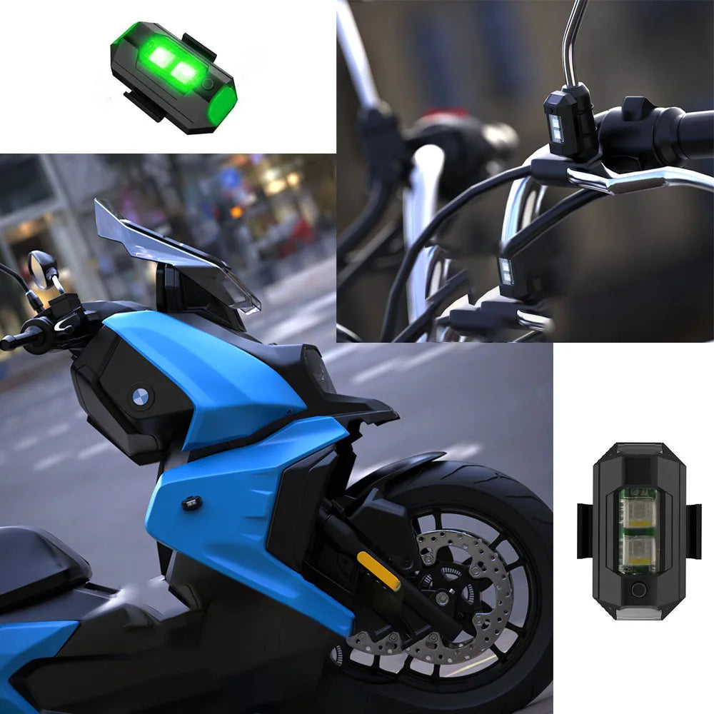 Universal LED Anti-collision Warning Light with Strobe Light and 7 Colors Turn Signal