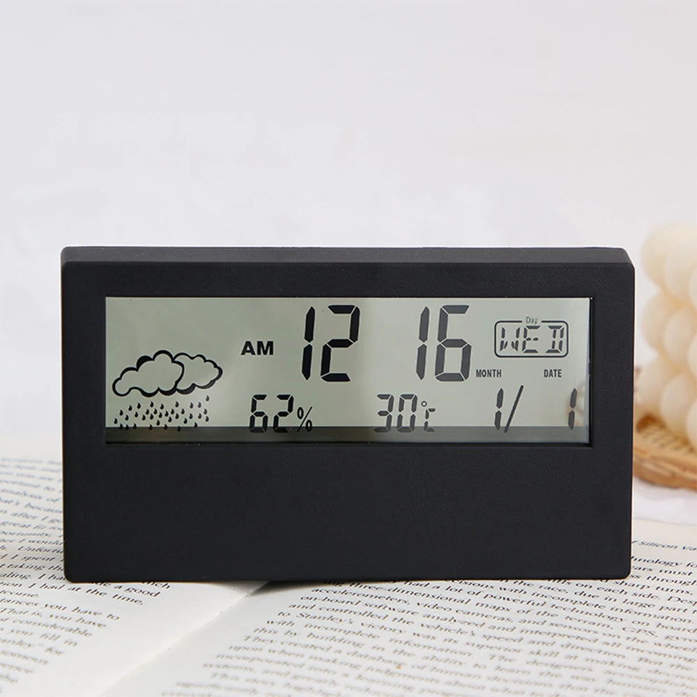 Multifunction Electronic Temperature Humidity Meter Weather Station for Home With Alarm Clock