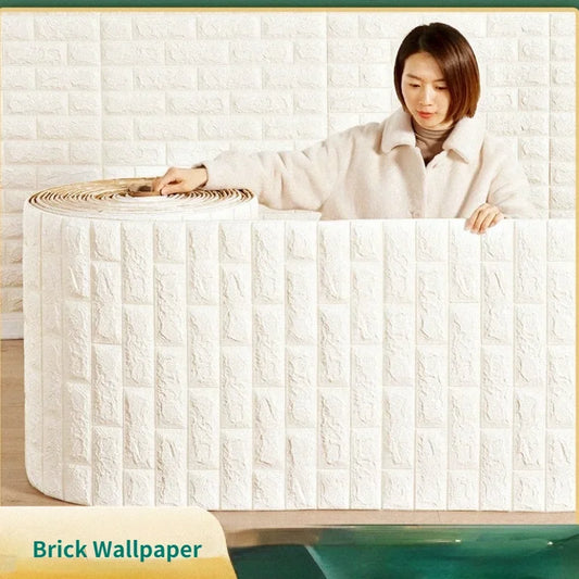 70cmx1/5/10m 3D Wallpaper Decoration Self-adhesive Antique Foam Brick Wallpaper Living Room Bedroom Waterproof 3d Wall Sticker