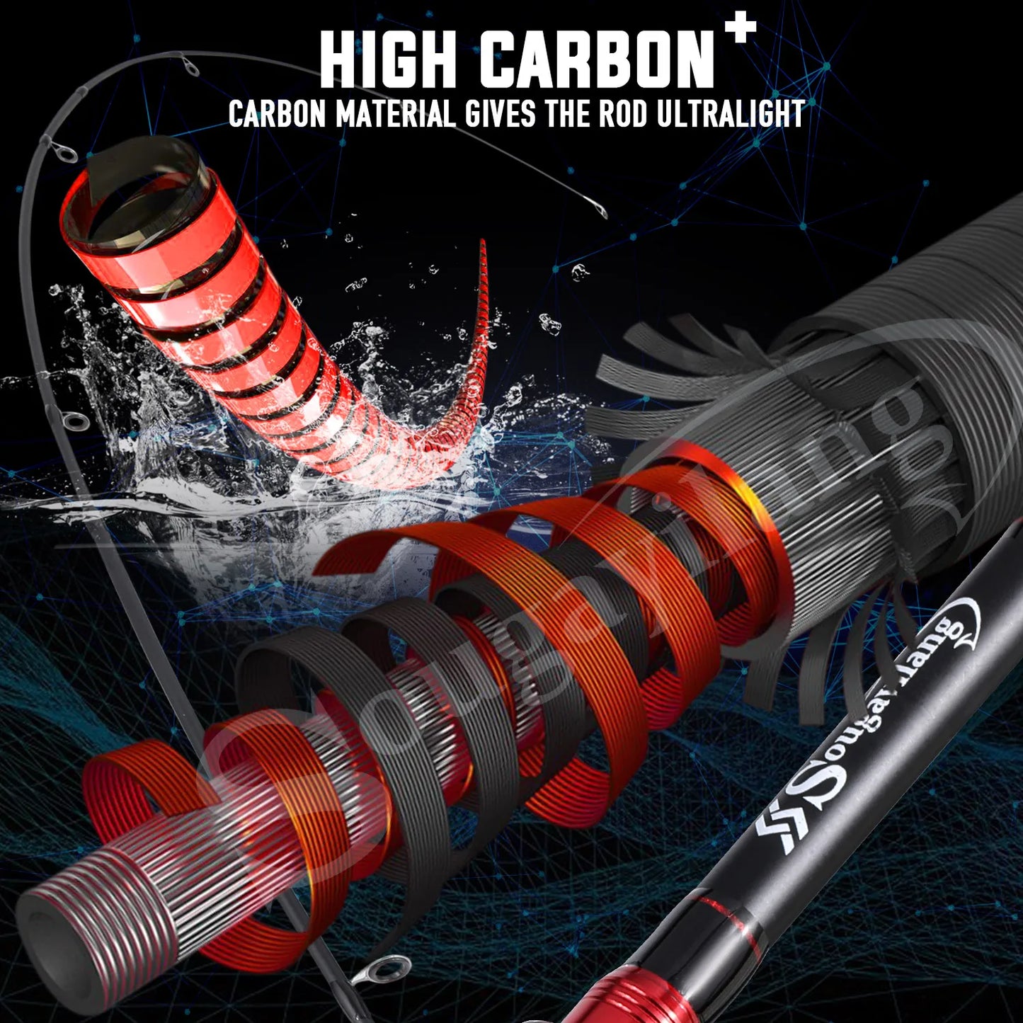 Ultra Light Carbon Fiber 1.98m Carp Rods for Fishing