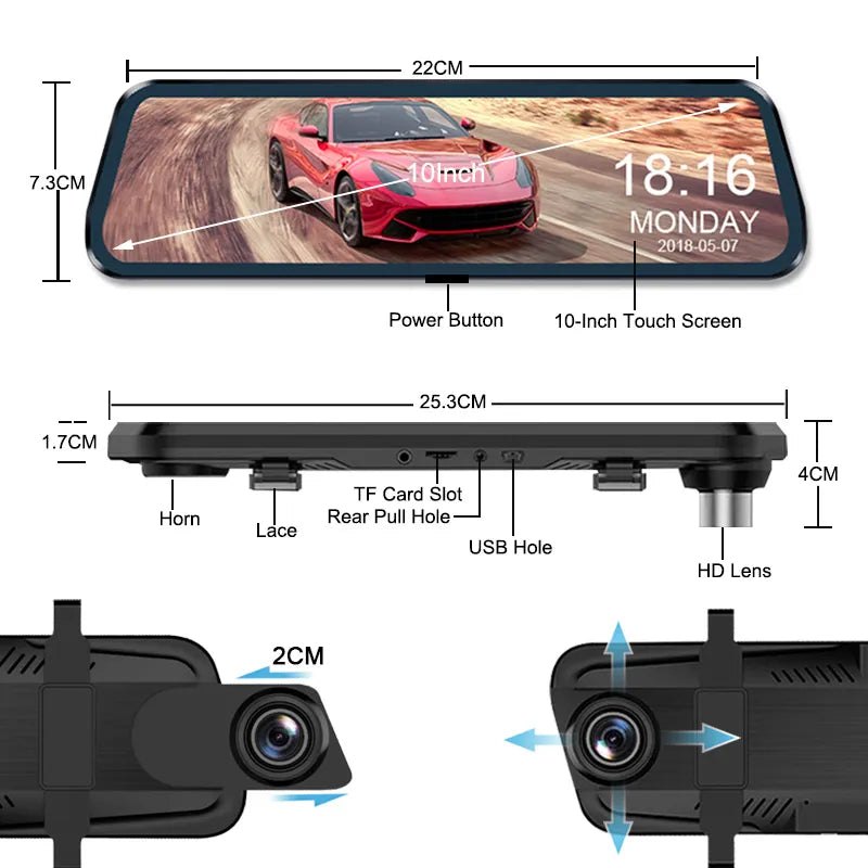 Touchscreen Mirror Camera for Cars