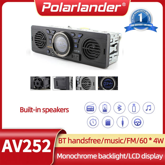 12V Bluetooth built-in 2-speaker car radio