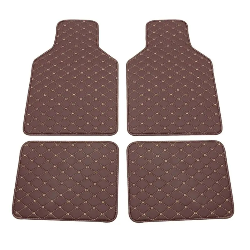 4Pcs All Weather PU Leather Car Floor Mats