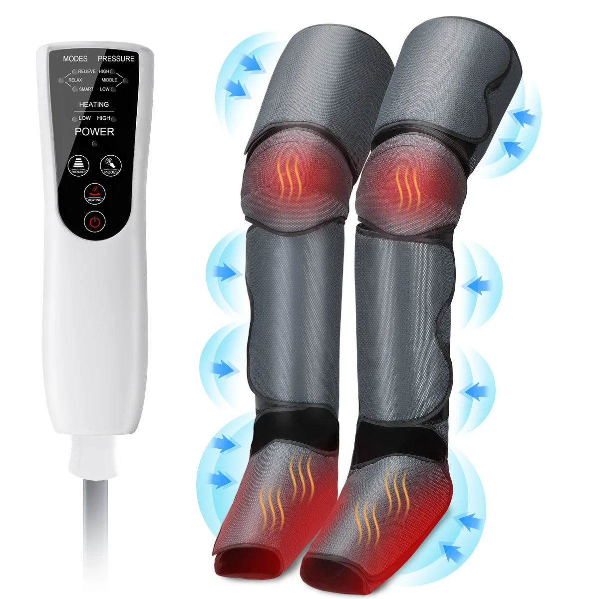 Leg Air Compression Massager Heated for Foot and Knee Promotes Blood Circulation and Relieves Pain