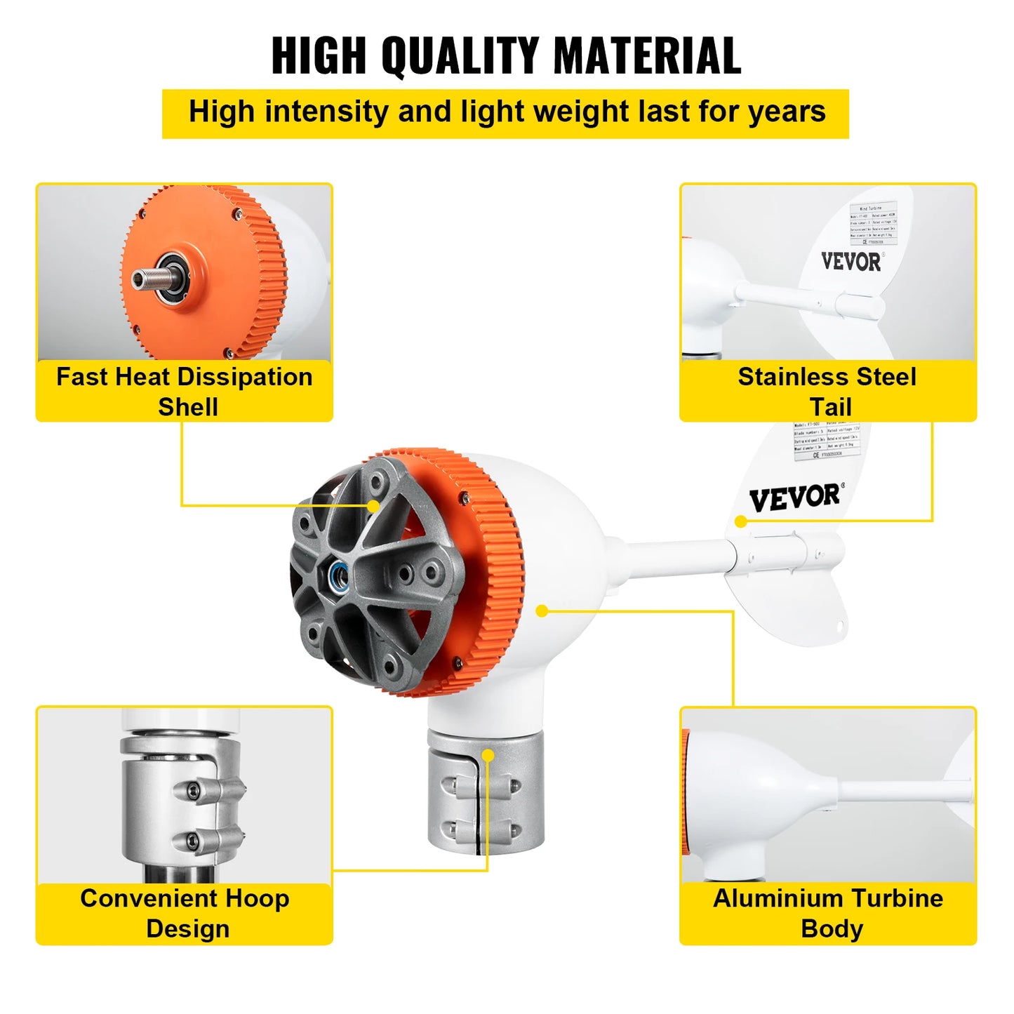 Wind Turbine Generator 300W 400W 500W With MPPT/Charge Controller