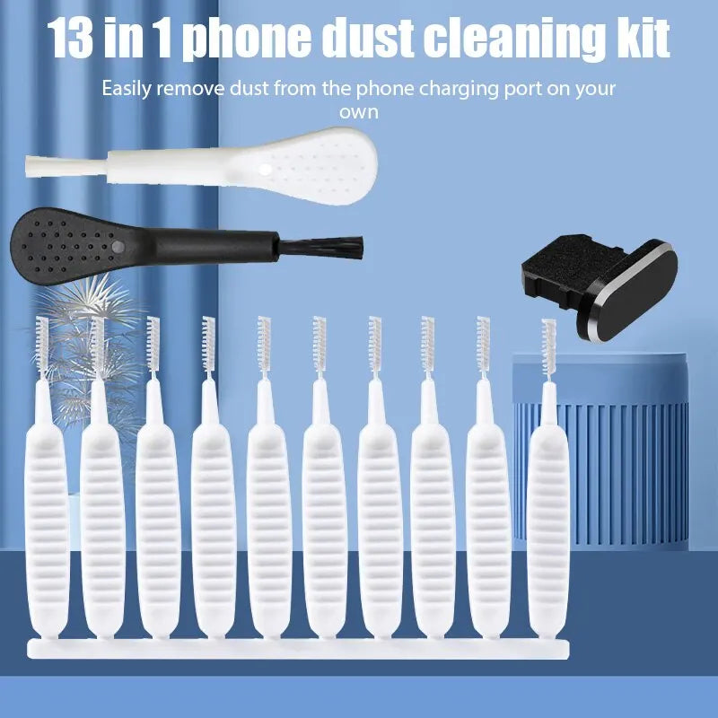 13PCS Mobile Phone Speaker Dust Removal Cleaner Tool Kit For iPhone 14 13 Pro Max Earphones Charge Port Dustproof Cleaning Brush