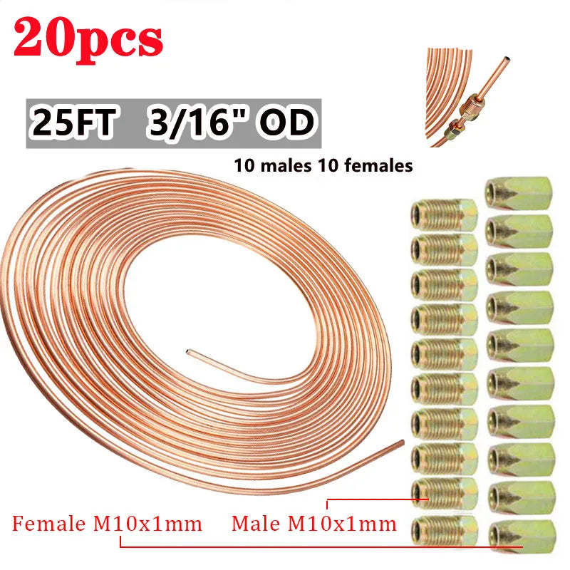 16PCS 25FT 7.62m Car Roll Tube Coil