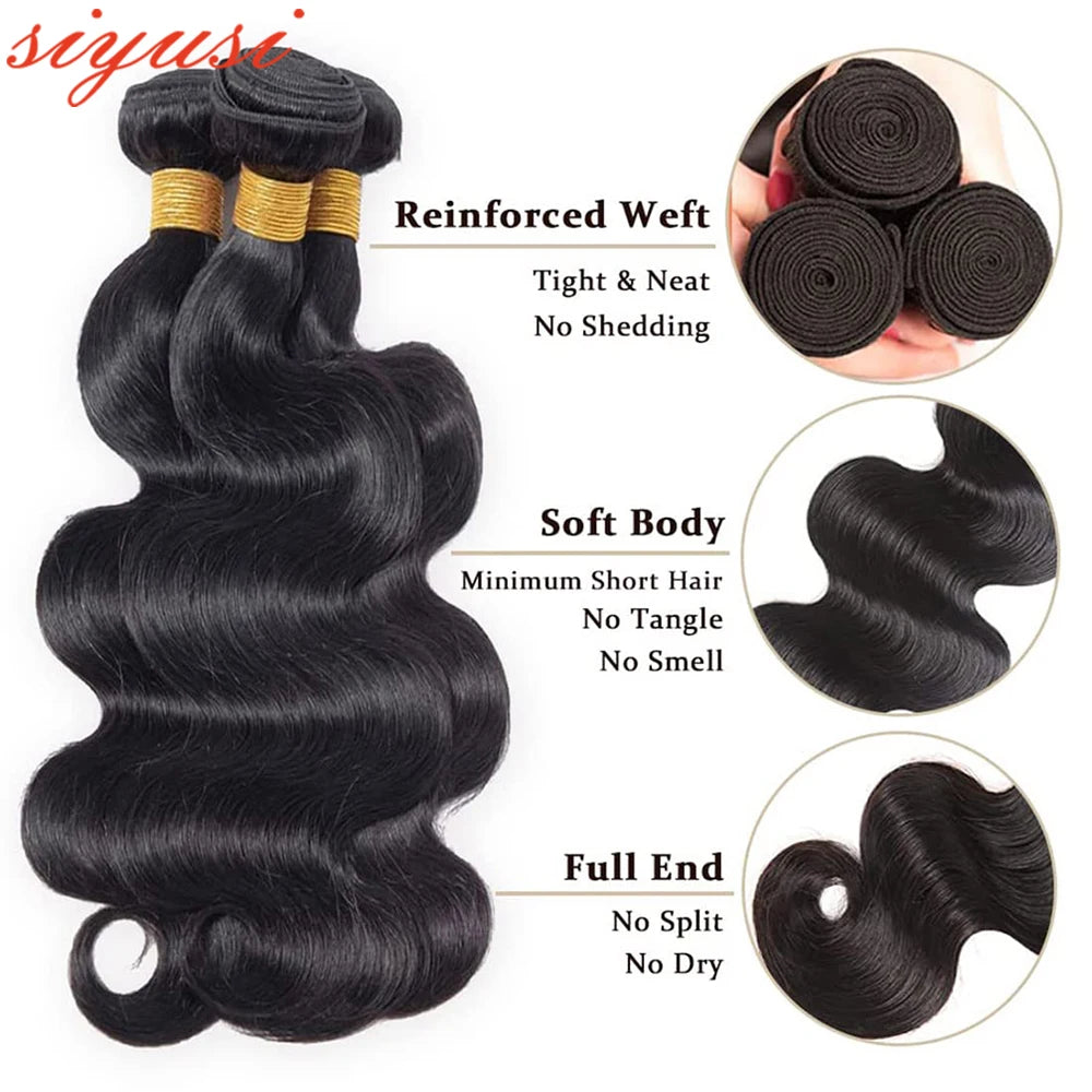 1/3/4 Pcs Human Hair Indian Body Wave Bundles