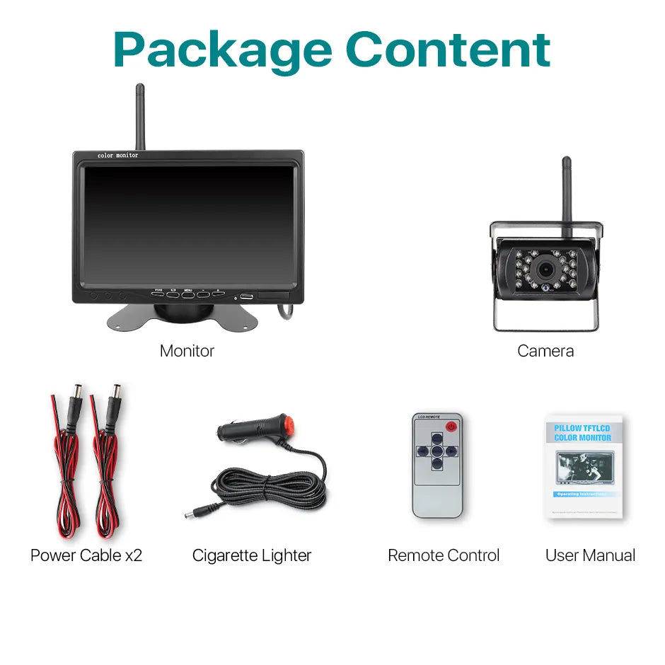 Wireless 7-inch Car Monitor Screen