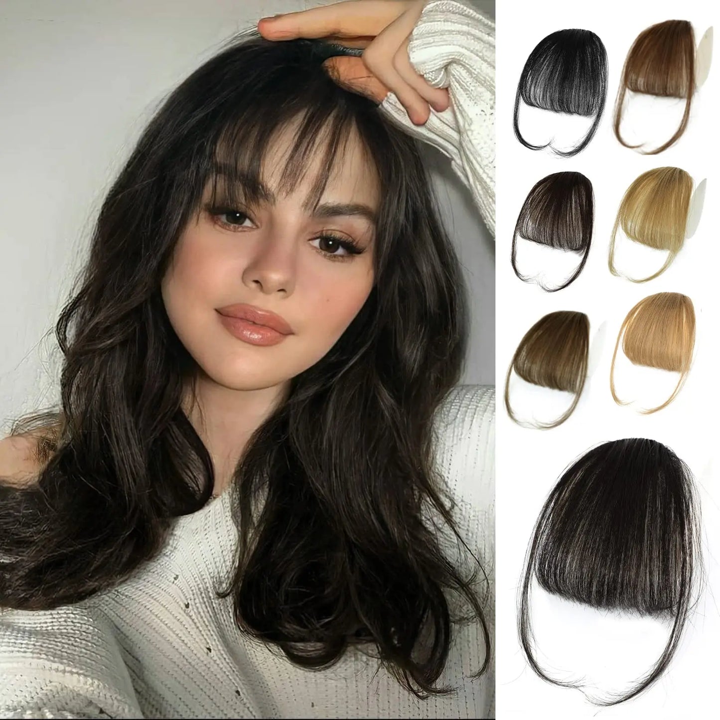 Air Bangs Human Hair Clip in Extentions Natural Hair Clip Bangs Fringe Clip Human Hair Clip On Bangs Hairpieces for Women
