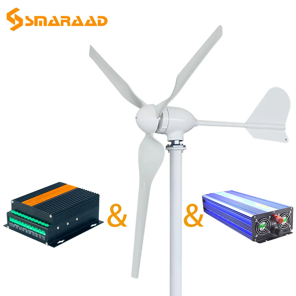 2000W 48V Low Starting Wind Turbine Generator With MPPT Hybrid Controller