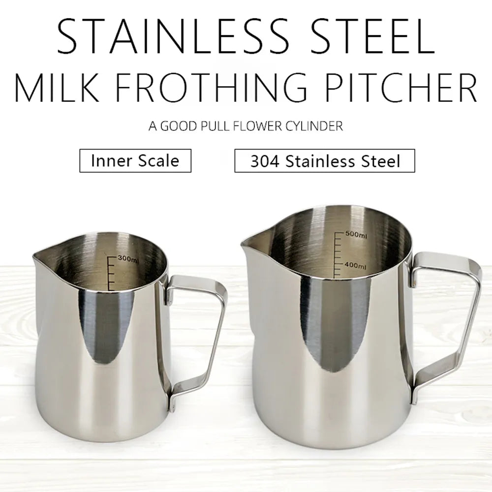 Coffee Milk Frothing Jug Latte Art Milk Frother Pitcher Stainless Steel Measurement Jug Espresso Barista Tool Coffee Accessories