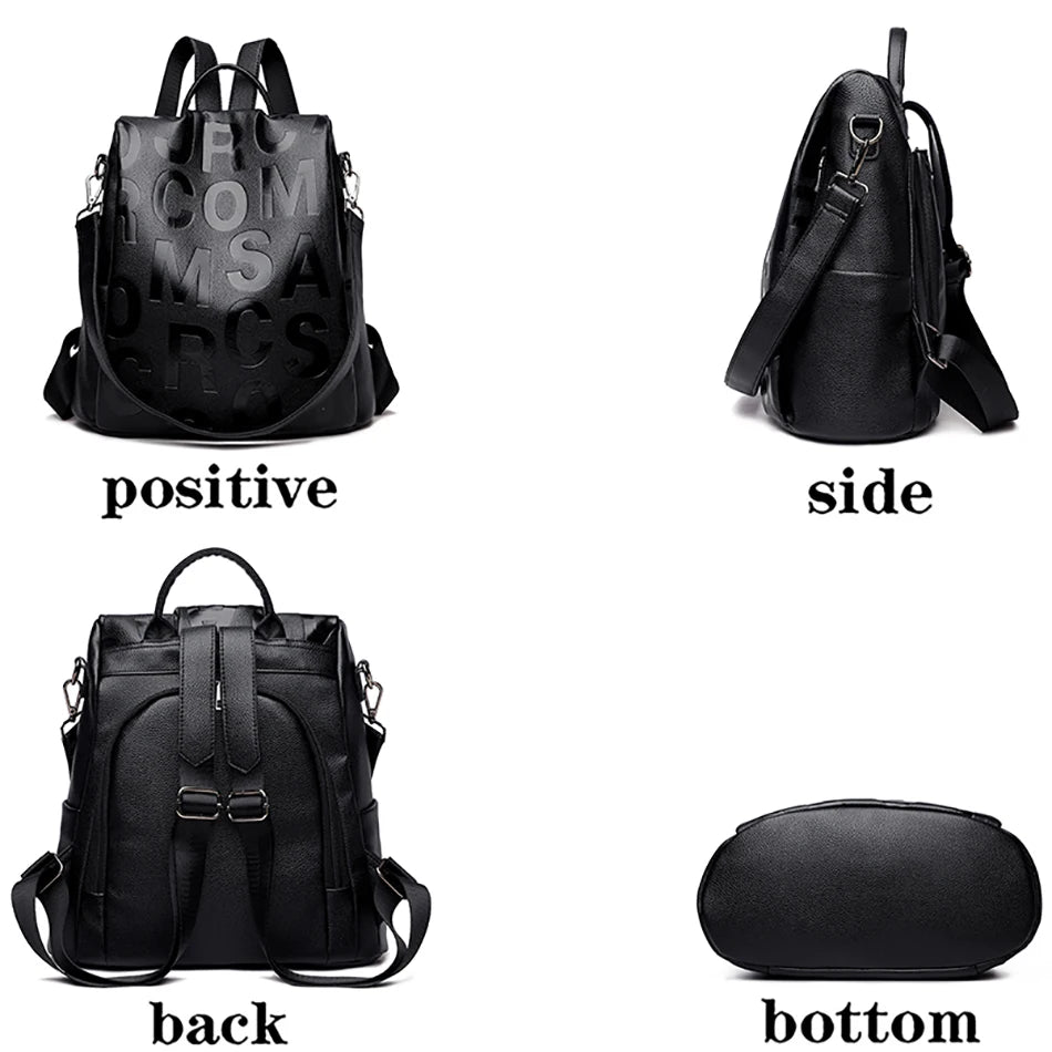 High Quality Soft Leather Anti-theft Women Backpack