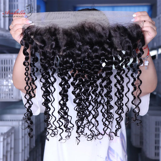 Deep Wave 13x4 Transparent Lace Frontal with Baby Hair Wig