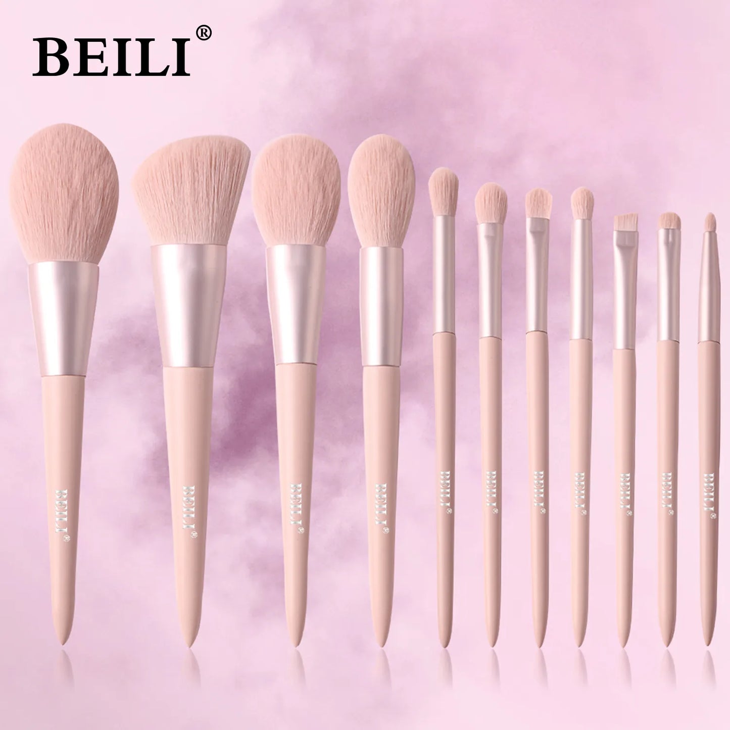 10/11 pcs. Pink Makeup Brush Set