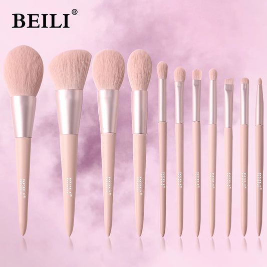 10/11 pcs. Pink Makeup Brush Set