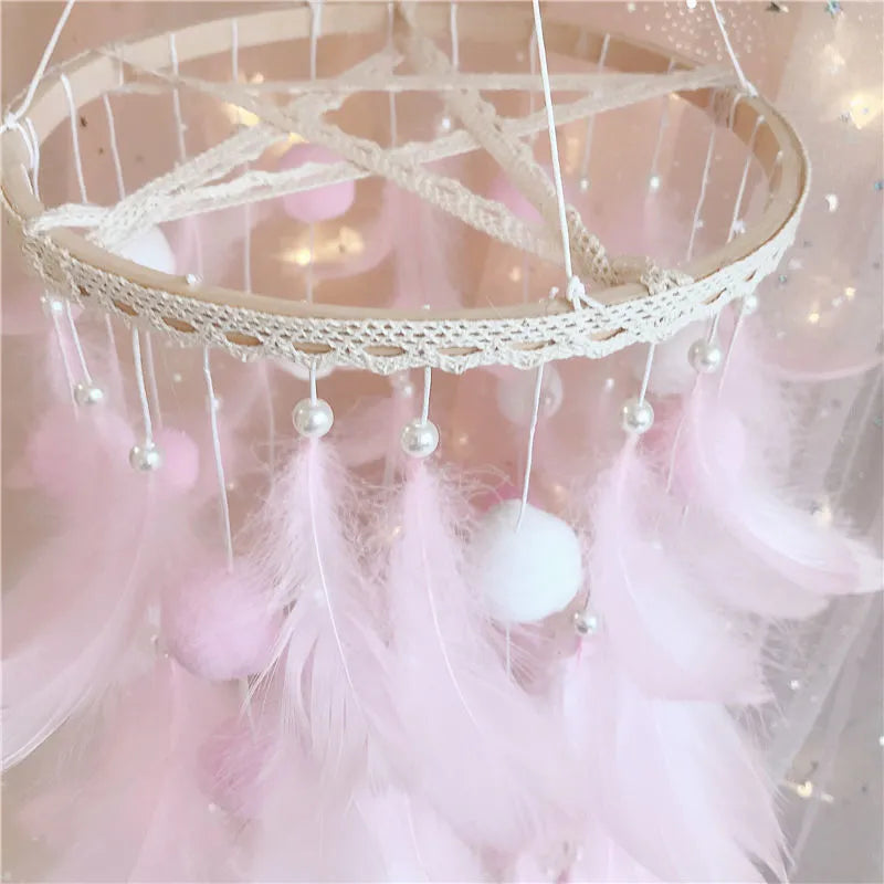 Girls Room Handmade Feather Dream Catcher