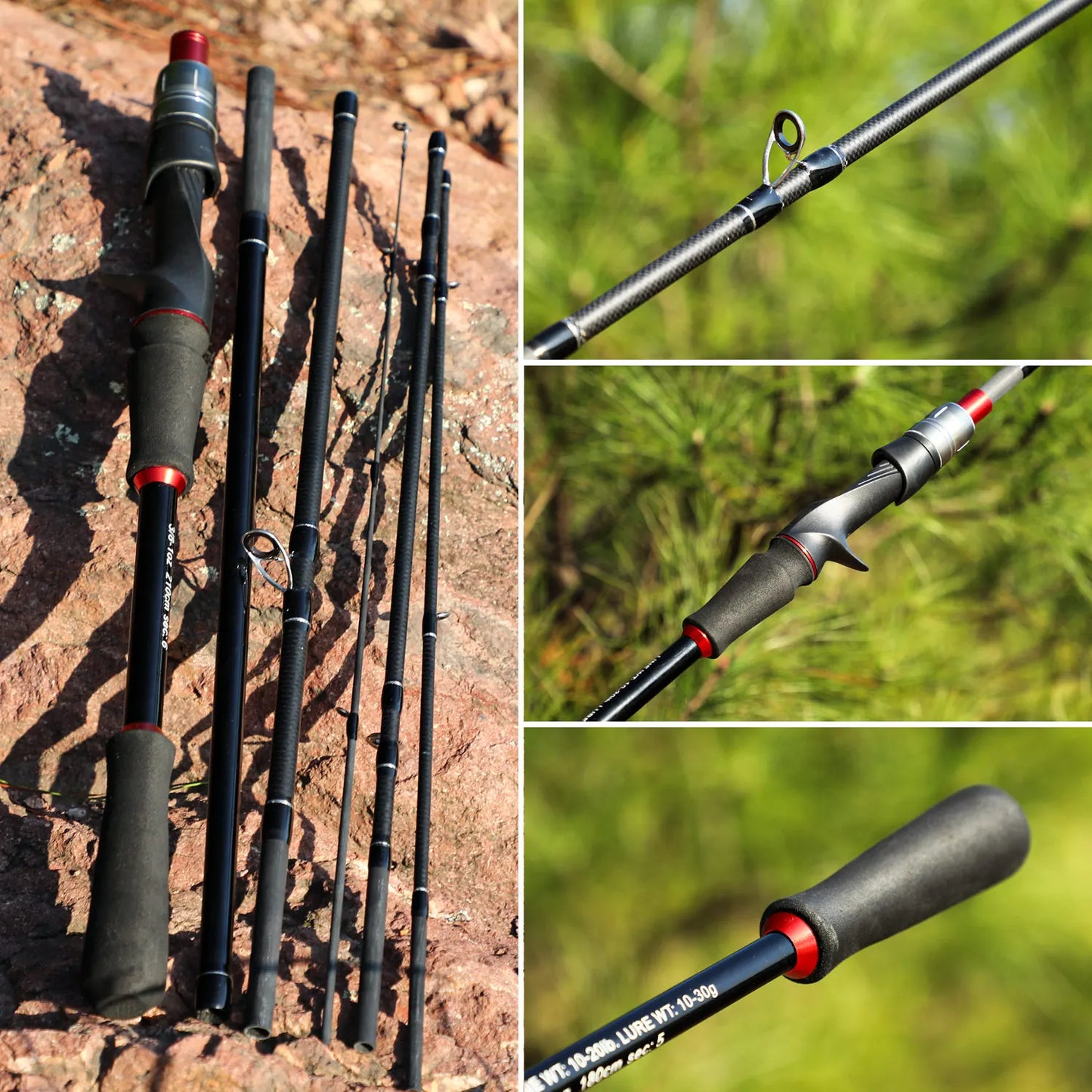 1.8M 2.1M Carbon Fiber Spinning Casting Fishing Rod