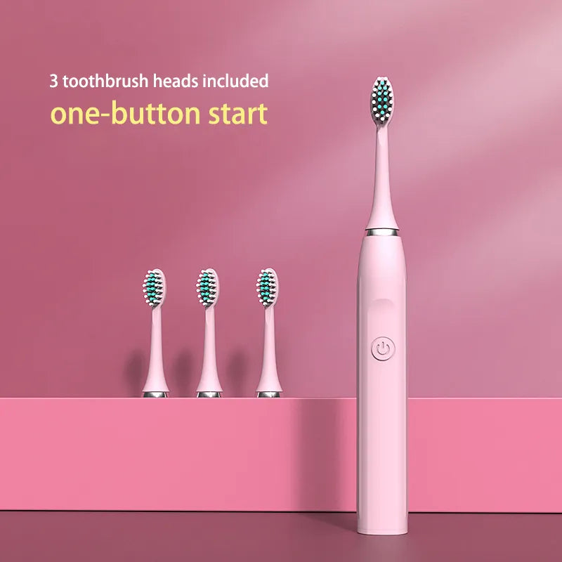 Electric Toothbrush for Adults with 3 Brush Heads Battery Type