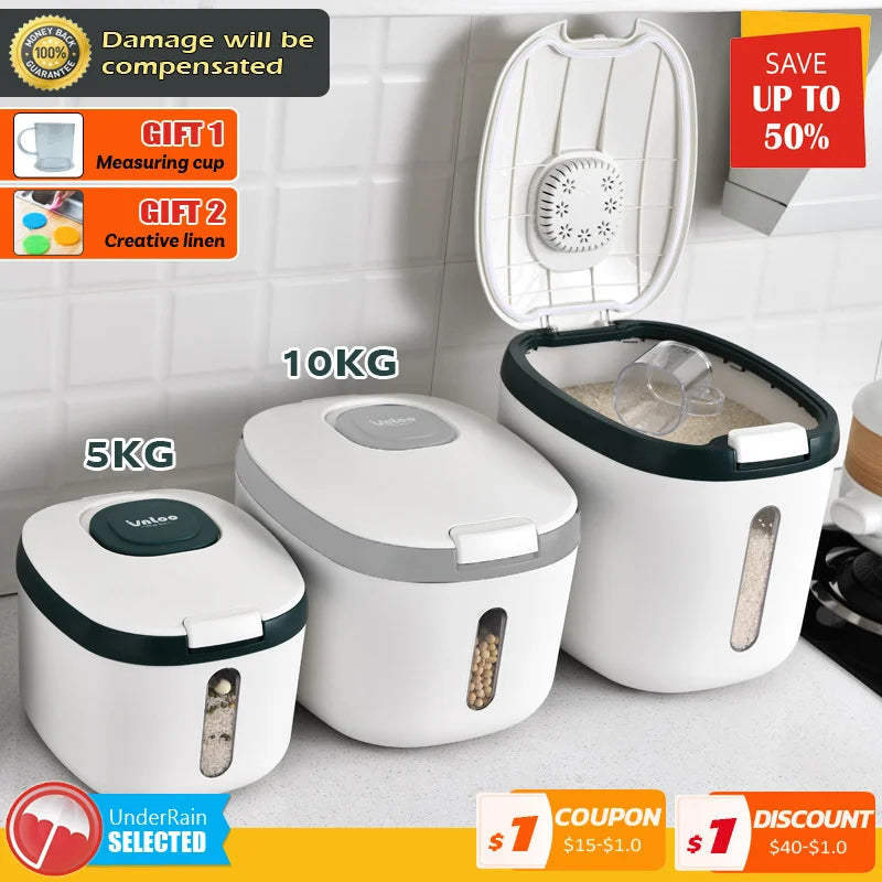 5-10KG Kitchen Container Bucket Nano Insect-Proof and Moisture-Proof Storage