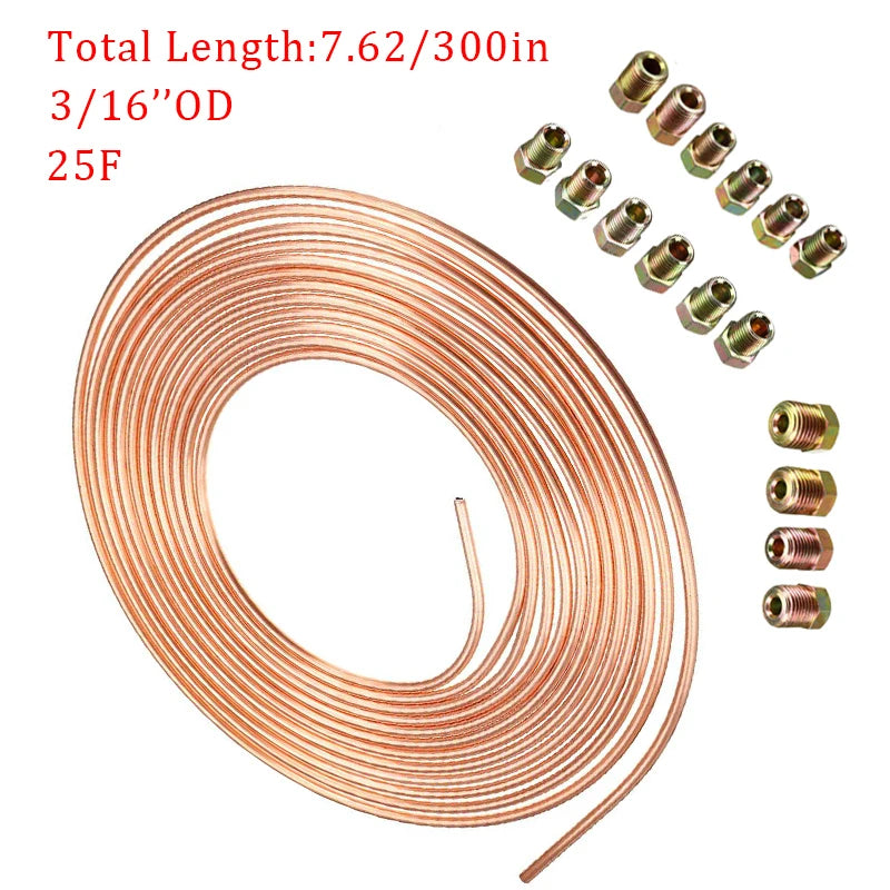 16PCS 25FT 7.62m Car Roll Tube Coil