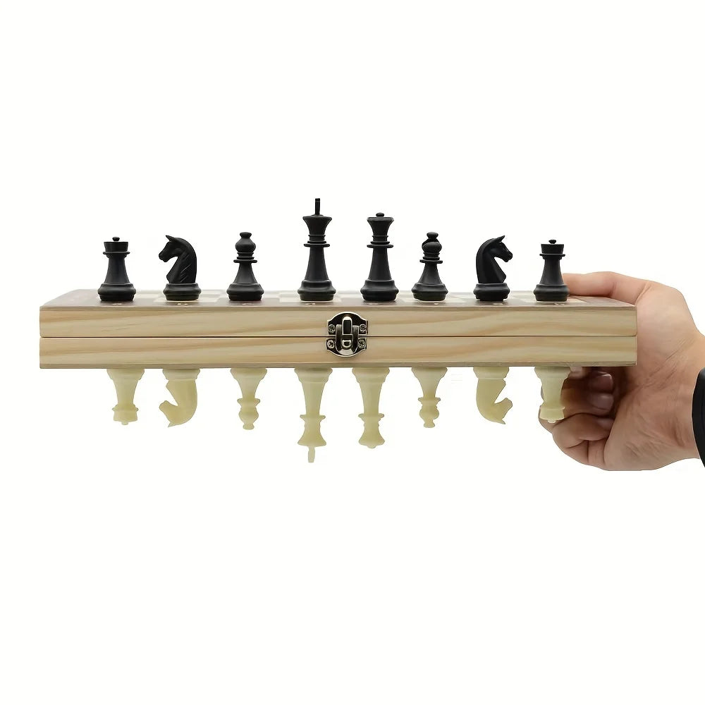 Chess Magnetic folding Chess Set Solid Wooden Chess Baord Children Gift Family Strategy Chess Games