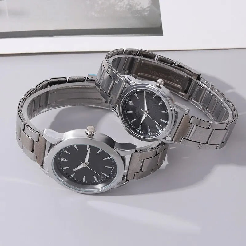Fashion Couple Quartz Wristwatch Luxury Women Stainless Steel Quartz Wrist Watches Women Business Casual Wristwatches