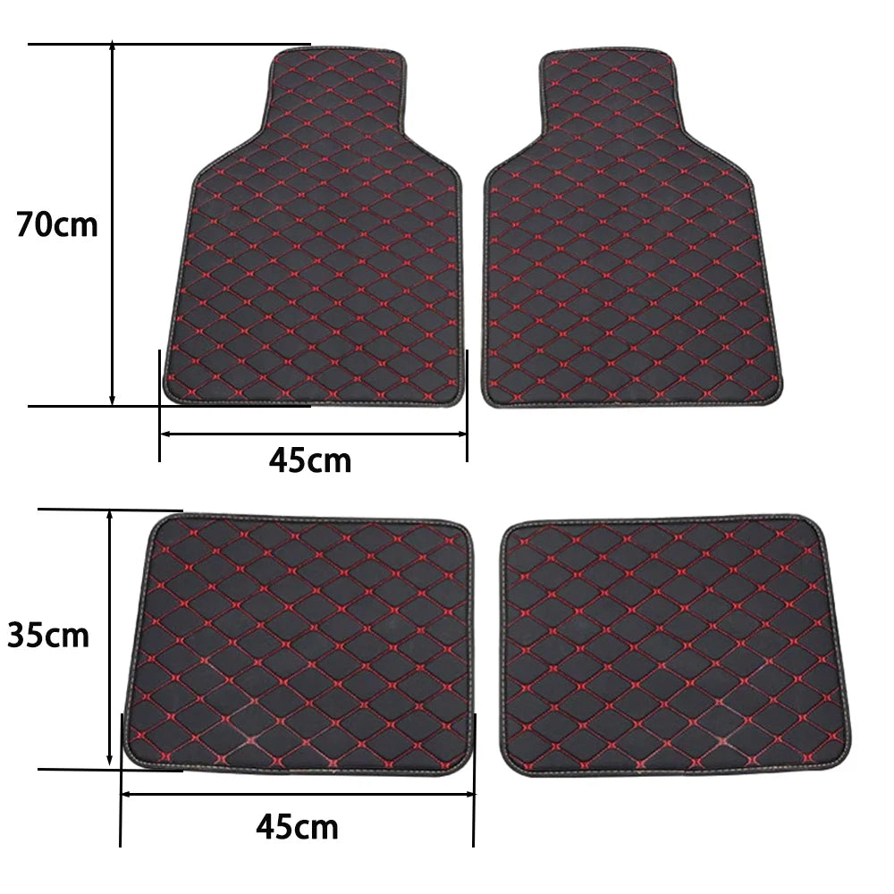 4Pcs Universal Car PU Leather Floor Mats