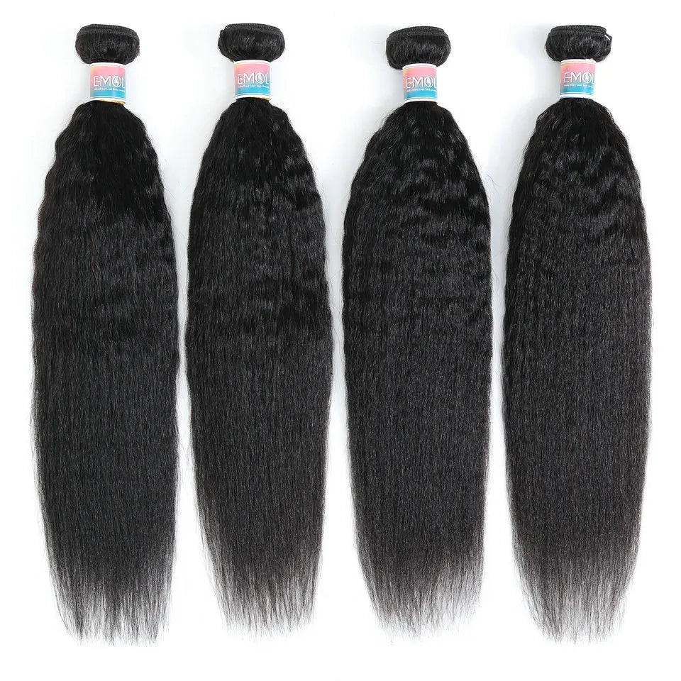 1/3/4 PCS Kinky Straight Human Hair Bundles