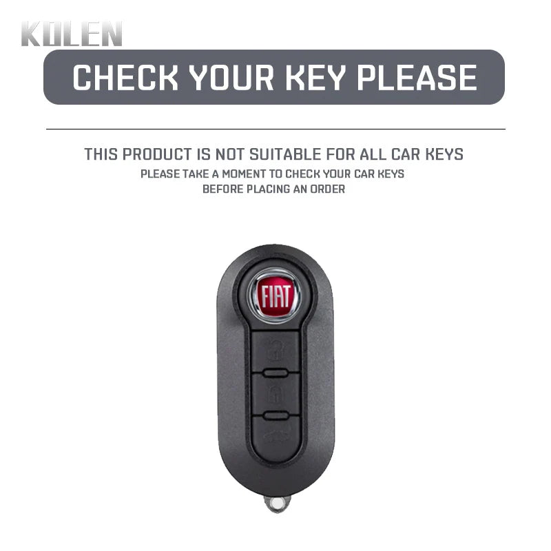 Folding Key Case Cover Shell For FIAT 500